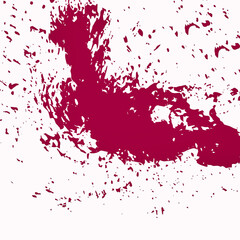 A vivid red paint splatter creates a grunge texture, perfect for a splashy background design or artistic card decoration