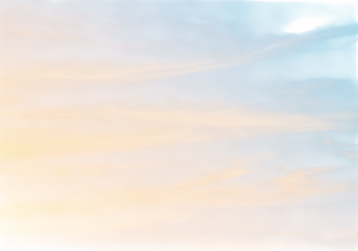 Soft pastel sky at sunrise or sunset isolated on transparent background
