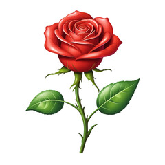 Abstract Cartoon Rose with a Modern Pop-Art Style: A creative and expressive illustration of a classic flower for art, romance, and design themes