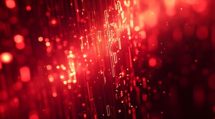 Red stock market graph going down on a digital display background. Business concept of a red downward-trending line representing financial and stock market candles,