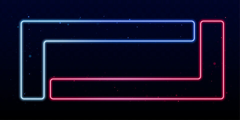 Bright gradient squares with neon outlines. Futuristic UI vector elements. Colorful geometric shapes set for digital designs.