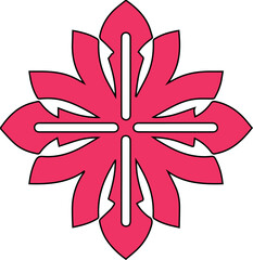 Abstract Four-Petal Geometric Flower Icon