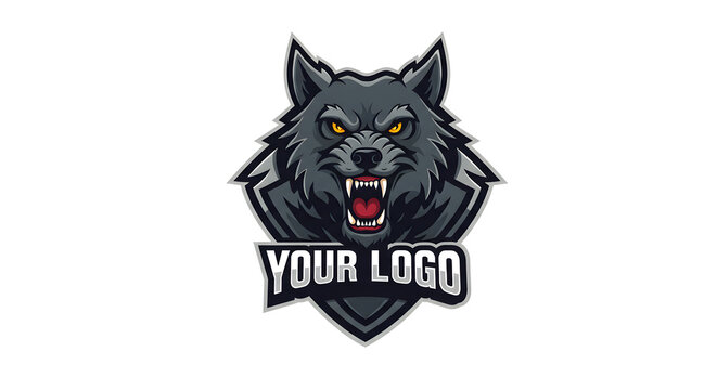 Aggressive wolf head mascot vector illustration, an ideal company logo design for a sports or gaming team.