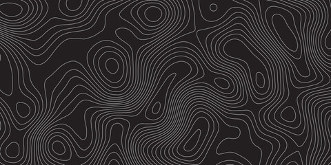 topographic contours map background .Abstract Topographic Contour Line Art Pattern on a Dark Background	