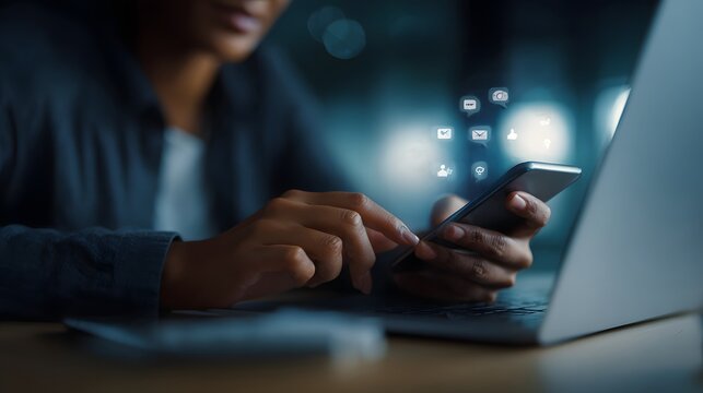 Digital marketing specialist analyzing social media data