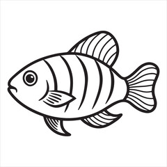 Fototapeta premium A Graceful Gourami, a Peaceful and Slender Fish, Gliding Through Lush Aquatic Plants in an Underwater Ecosystem