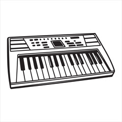 Fototapeta premium A Musician's Hands Playing a Digital Keyboard, a Fun and Accessible Instrument for Learning, Practice, and Live Performance