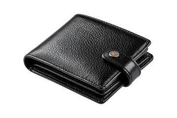 Premium Black Wallet, isolated on transparent background, PNG