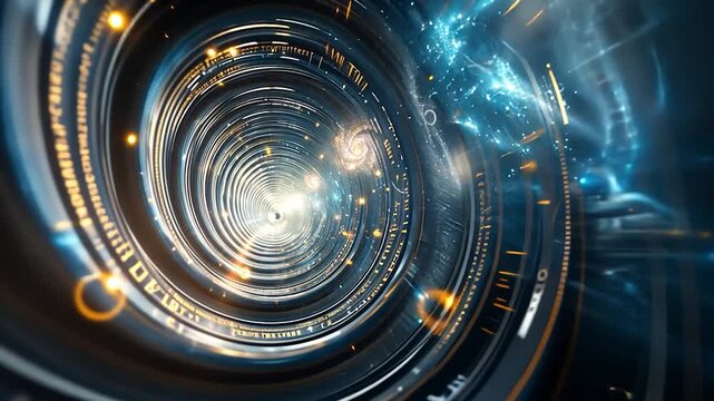 Exploring the concept of time travel through advanced machine technology visualization
