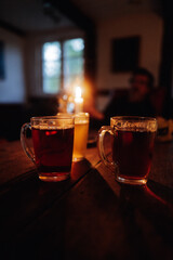 cup of tea on a table