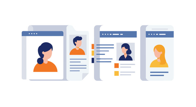 Flat style digital profiles and documents for online identity management