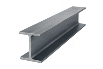Steel i-beam on transparent background: representing strength and support in construction