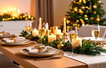 Festive table setting for New Year 2026