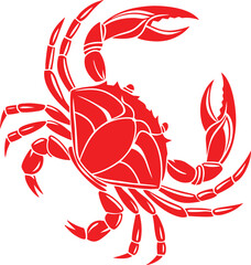 Red crab silhouette vector art icon
