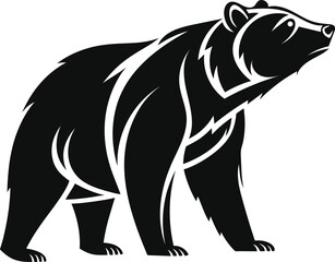 Black bear silhouette vector graphic icon
