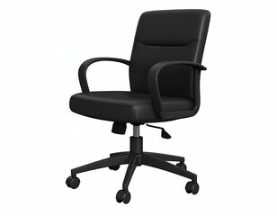 Black Office Chair Ergonomic Furniture Isolated.
