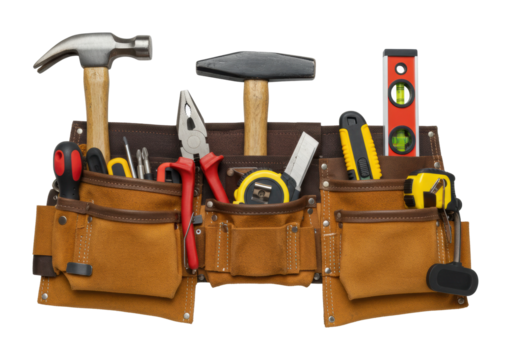 Essential tools for diy projects home workshop display indoor environment craftsmanship focus. Cut out png