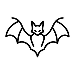 Stylized black outline of a bat with spread wings