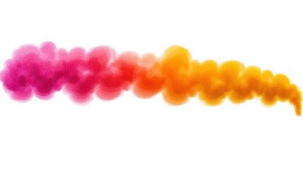 Abstract illustration of colorful smoke or watercolor cloud on white backdrop