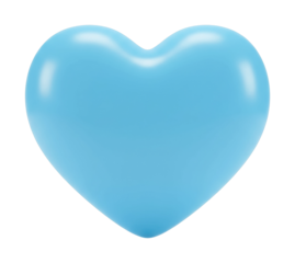 Expressing love through a blue heart symbol abstract concept soft environment. Cut out png