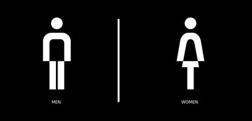 Popular Elegant Toilet Icon 1 Pack, Men and Women