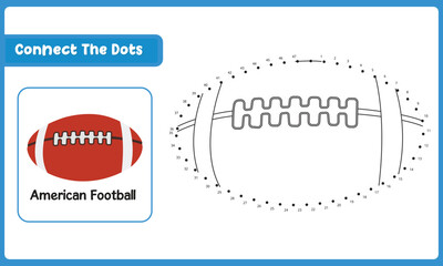 Obraz premium Connect The Dots American Football Ball Hand Practice. Vector Illustration