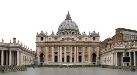 Historic architectural st. Peter's basilica vatican city landmark cultural environment grand viewpoint spiritual concept. Cut out png