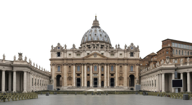 Historic architectural st. Peter's basilica vatican city landmark cultural environment grand viewpoint spiritual concept. Cut out png