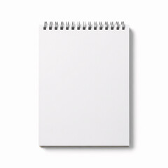 close up of  a note book on white background