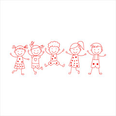 vector illustration of a happy family