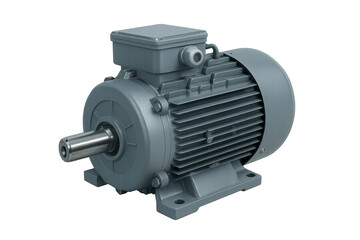 Industrial electric motor isolated on transparent background