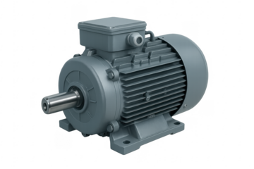 Industrial electric motor isolated on transparent background