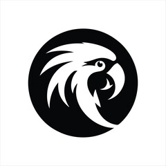 parrot  vector silhouette outline logo design illustration