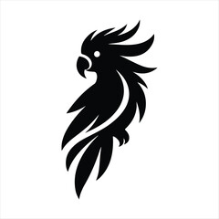 parrot  vector silhouette outline logo design illustration