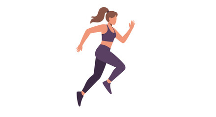 Dynamic female athlete running with confident stride, fitness and healthy lifestyle concept