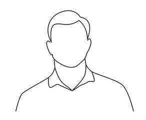 Bust of a Business Man Line Art Isolated on White. People and appearance, hairstyle fashion vector art