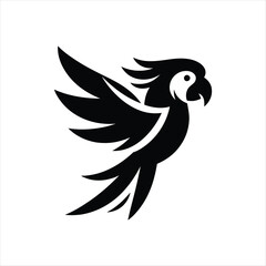 parrot  vector silhouette outline logo design illustration