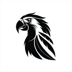 parrot  vector silhouette outline logo design illustration