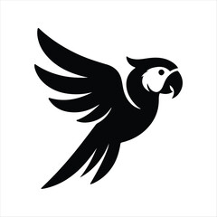 parrot  vector silhouette outline logo design illustration