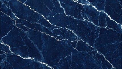 Obraz premium Deep blue marble with striking white veins, a sophisticated natural stone pattern