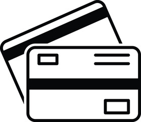 Credit Card Or Debit Card Icon Vector and Online Shopping Banking Design Concepts