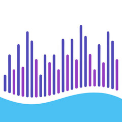 Bstract data visualization with vertical bars and a wave shape