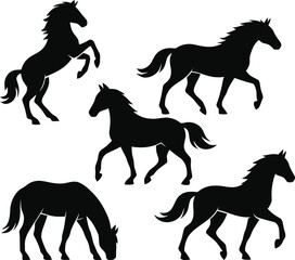 Horse silhouette black vector design 