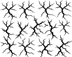 Obraz premium Vector art of cracked earth surface texture pattern with dark lines creating a distressed and weathered effect for graphic design