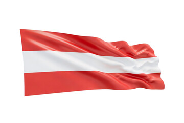 Austria National Flag with Wrinkles Isolated on White Background
