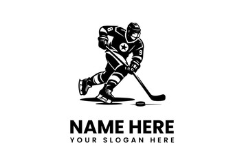 Obraz premium Dynamic Hockey Player in Action Silhouette.