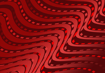 Abstract wavy red glowing geometric lines on red background. Modern shiny gradient red futuristic pattern. Futuristic technology concept, for covers, posters, banners, brochures, websites, etc.