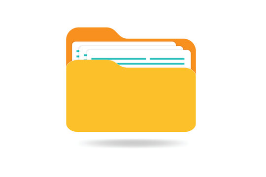 3d folder icon isolated on white background. Document symbol. 3d file icon. Binder sign modern, simple, vector, icon for website design, mobile app, Vector Illustration