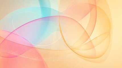 Obraz premium Abstract flowing colorful shapes seamless background with soft pastel hues of pink orange and blue overlapping translucent curves and waves design