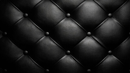 Obraz premium Luxury Black Quilted Leather Texture — Premium Dark Upholstery Background